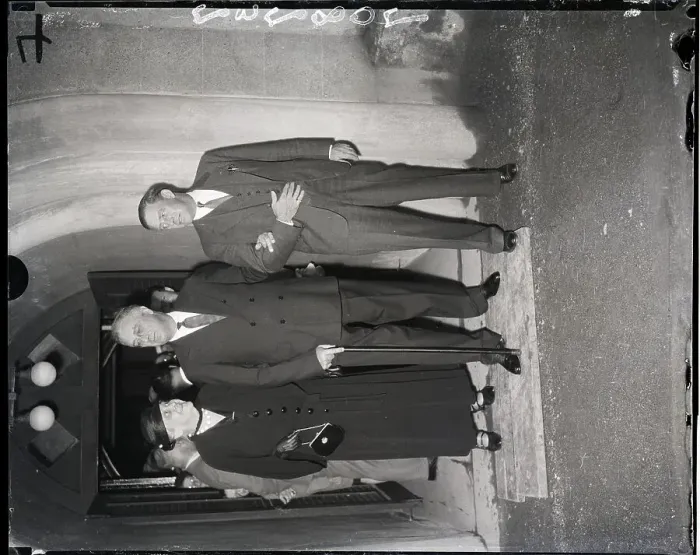 Framed Print : Franklin Roosevelt and Mother with Bodyguard Leave Church