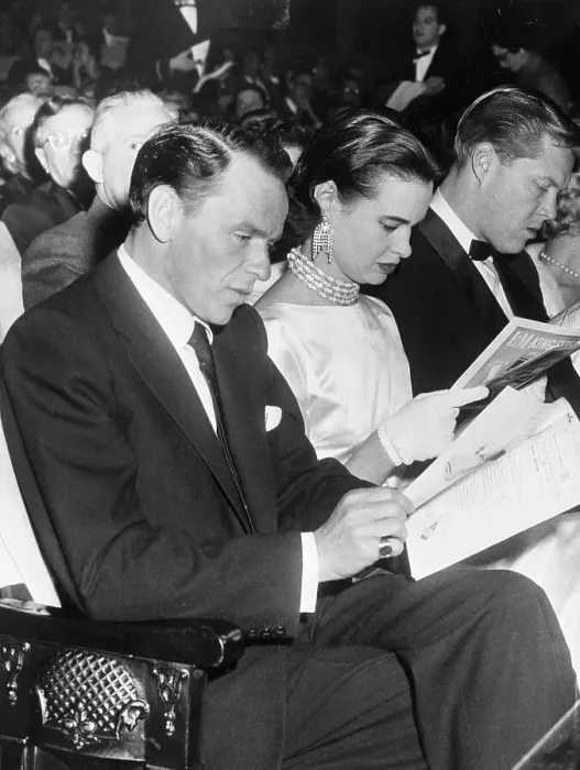 Framed Print : Franks Sinatra with Gloria Vanderbilt Attending Musical