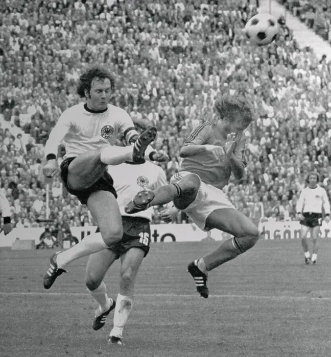 Framed Print : Franz Beckenbauer Kicking a Soccer Ball Framed Print : Franz Beckenbauer Kicking a Soccer Ball