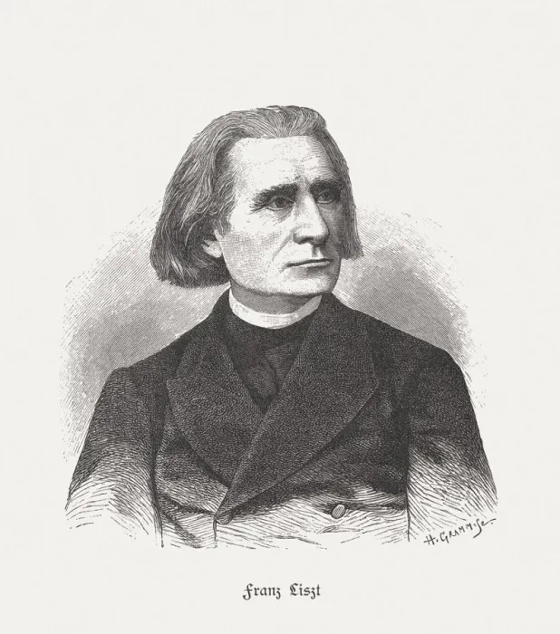 Framed Print : Franz Liszt (1811-1886), Hungarian composer, wood engraving, published in 1887