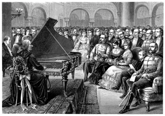 Framed Print : Franz Liszt concert in Pest