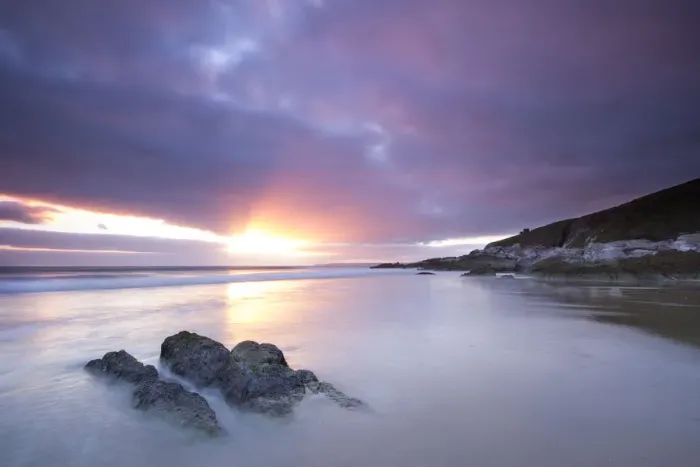 Framed Print : Freathy beach sunset Framed Print : Freathy beach sunset