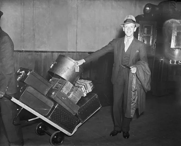 Framed Print : Fred Astaire With Bags At Grand Central Framed Print : Fred Astaire With Bags At Grand Central