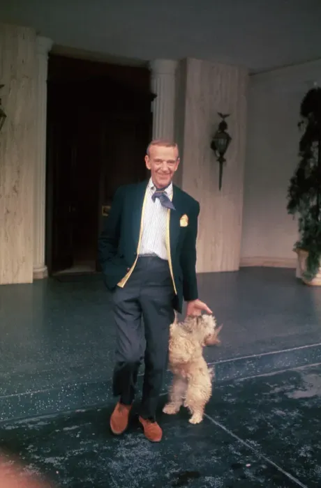 Framed Print : Fred Astaire with a Dog Framed Print : Fred Astaire with a Dog
