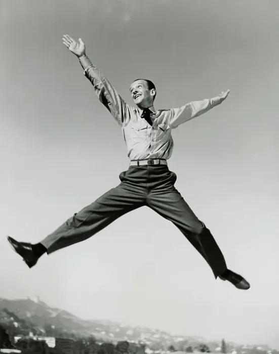 Framed Print : Fred Astaire Jumping for Joy