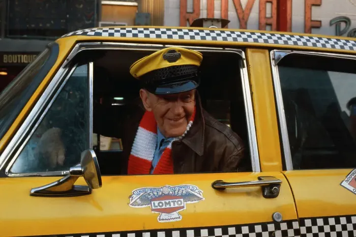 Framed Print : Fred Astaire Sitting in Taxi Cab During Movie Scene Framed Print : Fred Astaire Sitting in Taxi Cab During Movie Scene