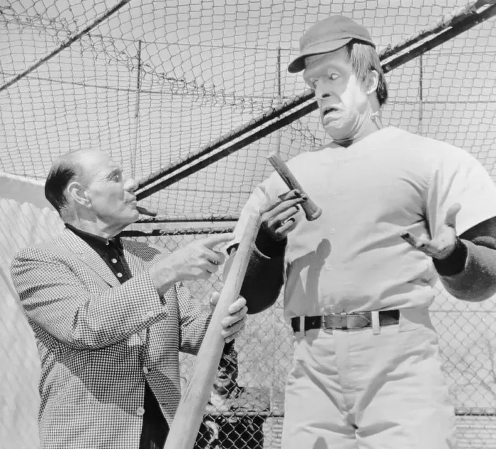 : Fred Gwynne as Herman Munster with Leo Durocher : Fred Gwynne as Herman Munster with Leo Durocher