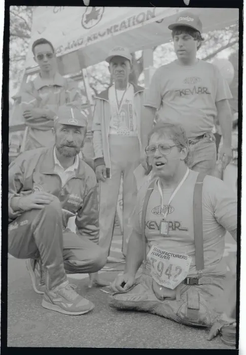 Framed Print : Fred Lebow Awarding Vietnam Veteran Framed Print : Fred Lebow Awarding Vietnam Veteran