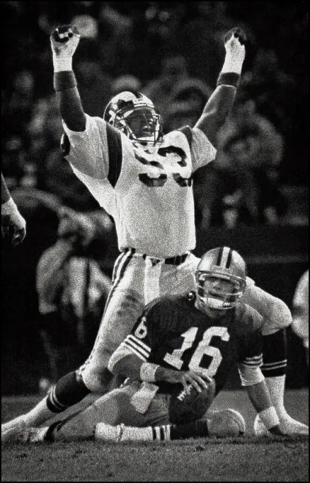 Framed Print : Fred Strickland Celebrates A Sack