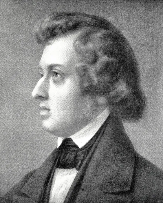 Framed Print : Frederic Chopin, portrait, side view Framed Print : Frederic Chopin, portrait, side view