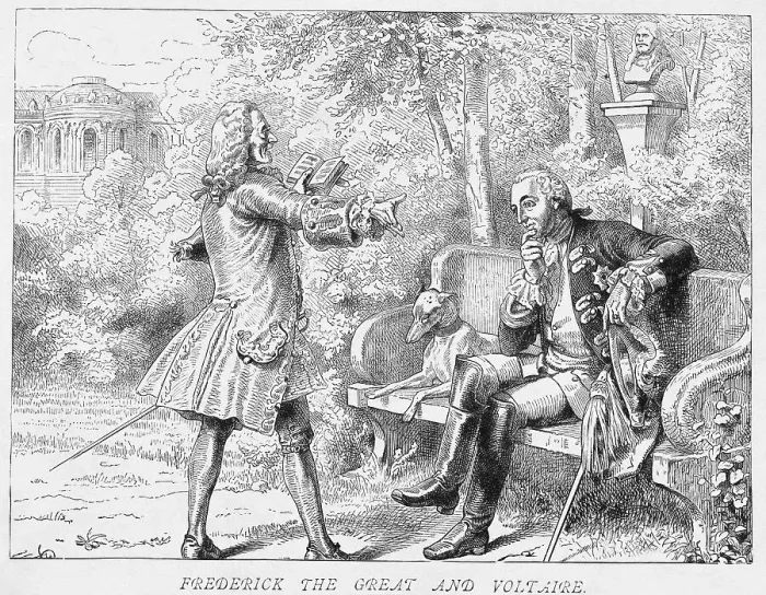 Framed Print : Frederick the Great and Voltaire Print Framed Print : Frederick the Great and Voltaire Print