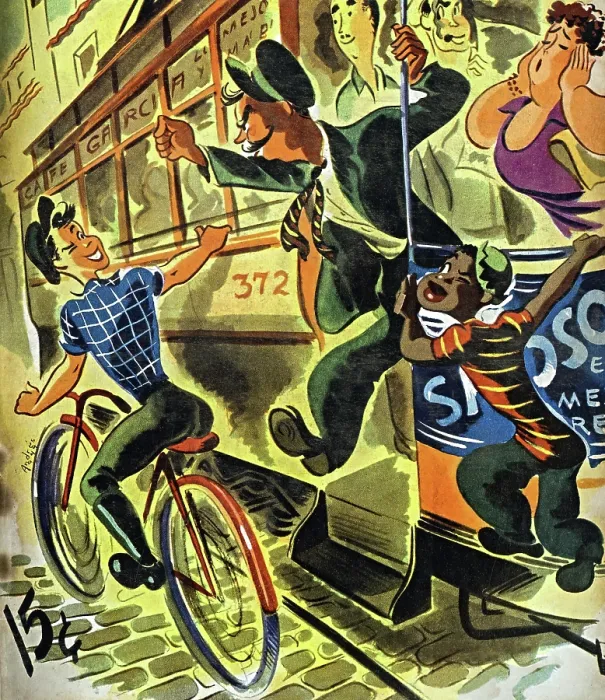 Framed Print : Free Ride. Cover to Carteles magazine by Andres Garcia Benitez (1916-1981) Framed Print : Free Ride. Cover to Carteles magazine by Andres Garcia Benitez (1916-1981)