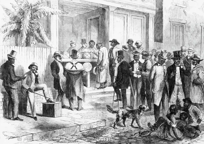 Framed Print : Freedmen Voting Framed Print : Freedmen Voting