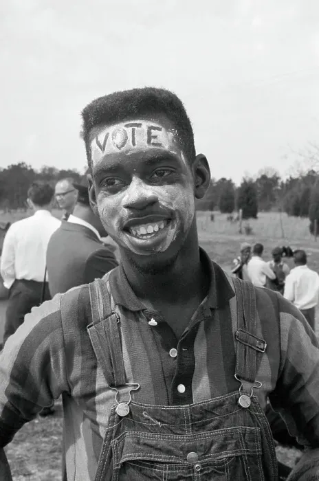 Framed Print : Freedom Marcher BobbySimmons with Lotion on Face Spelling Vote Framed Print : Freedom Marcher BobbySimmons with Lotion on Face Spelling Vote