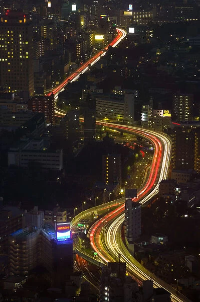 Freeway, Tokyo, Honshu, Japan, aerial view