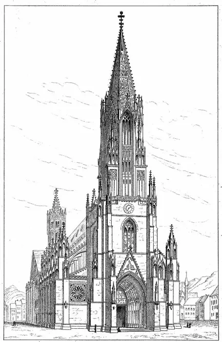 Framed Print : Freiburg Cathedral, Freiburger Muenster or Muenster Unserer Lieben Frau, 1887, the cathedral of Freiburg im Breisgau, Germany, Historic, digitally restored reproduction of an original 19th-century original Framed Print : Freiburg Cathedral, Freiburger Muenster or Muenster Unserer Lieben Frau, 1887, the cathedral of Freiburg im Breisgau, Germany, Historic, digitally restored reproduction of an original 19th-century original