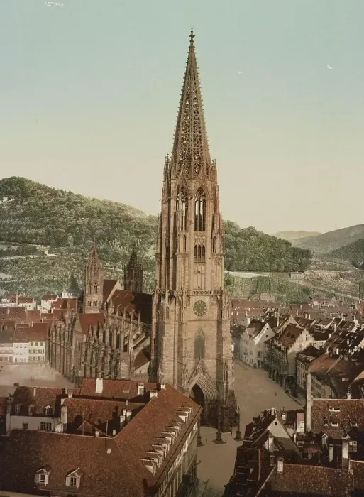 Framed Print : Freiburg im Breisgrau, the cathedral, Baden-Wuerttemberg, c. 1890, Germany, Historic, digitally restored reproduction from a 19th century original Framed Print : Freiburg im Breisgrau, the cathedral, Baden-Wuerttemberg, c. 1890, Germany, Historic, digitally restored reproduction from a 19th century original