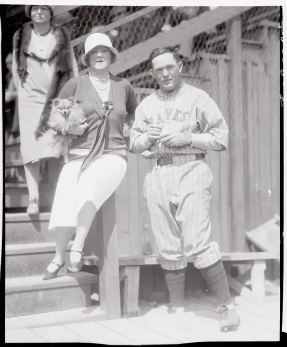 Framed Print : Freida Hempel Standing Besides Rogers Hornsby Framed Print : Freida Hempel Standing Besides Rogers Hornsby