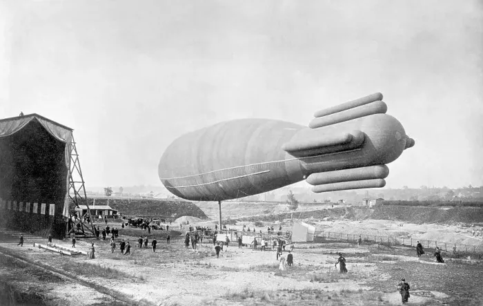 Framed Print : French Airship Near Holding Garage Framed Print : French Airship Near Holding Garage