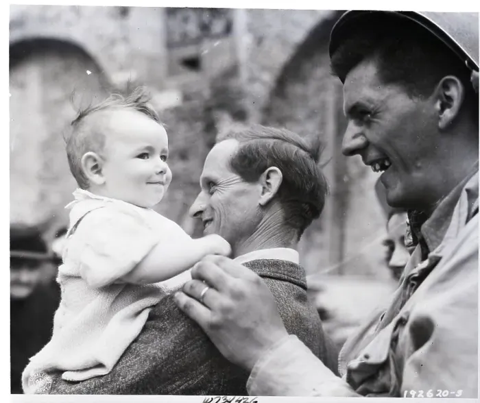 Framed Print : French Baby Smiles At Gi Framed Print : French Baby Smiles At Gi