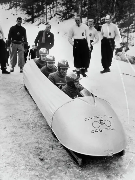 Framed Print : French Bobsled Team - 1936 Winter Olympics Framed Print : French Bobsled Team - 1936 Winter Olympics