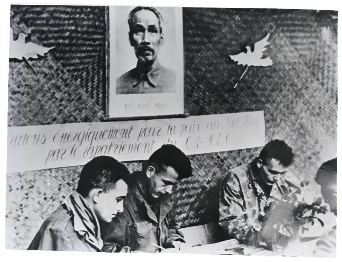Framed Print : French Captives Under Picture Of Ho Chi Minh Framed Print : French Captives Under Picture Of Ho Chi Minh