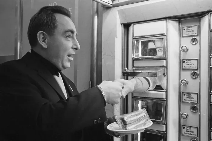 Framed Print : French Chef Shaking Hands at Automat Framed Print : French Chef Shaking Hands at Automat