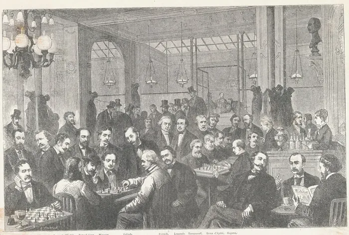 Framed Print : French Chess Salon Framed Print : French Chess Salon