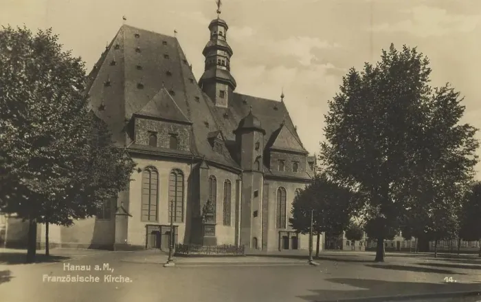 Framed Print : French church in Hanau, Hesse, Germany, postcard with text, view around ca 1910, historical, digital reproduction of a historical postcard, public domain, from that time, exact date unknown Framed Print : French church in Hanau, Hesse, Germany, postcard with text, view around ca 1910, historical, digital reproduction of a historical postcard, public domain, from that time, exact date unknown