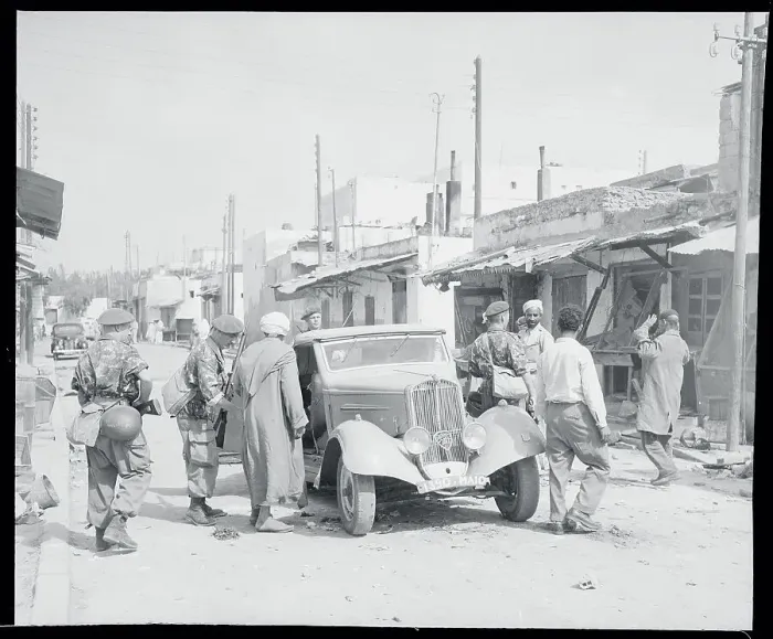 Framed Print : French Commandos Inspecting Car Framed Print : French Commandos Inspecting Car