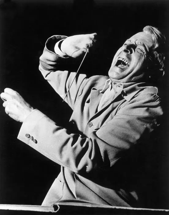 Framed Print : French Conductor Charles Munch Conducting Framed Print : French Conductor Charles Munch Conducting