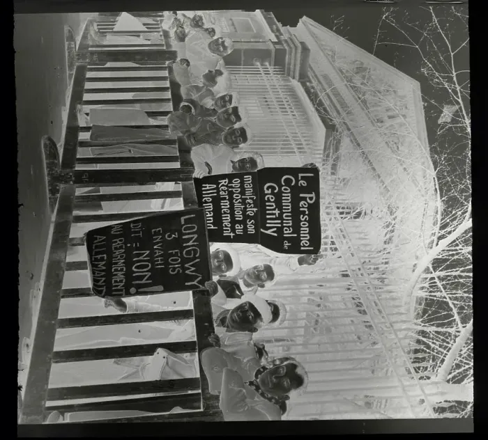 Framed Print : French Crowd Protesting German Rearmament
