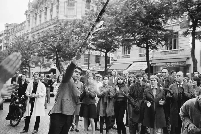 Framed Print : French Demonstrators Framed Print : French Demonstrators