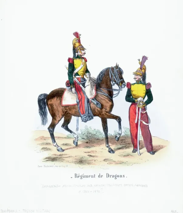 Framed Print : French Dragoons Cavalry and Infantry Framed Print : French Dragoons Cavalry and Infantry