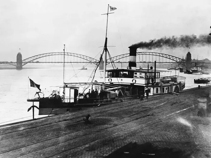 Framed Print : French Gunboat Patrolling Rhine Framed Print : French Gunboat Patrolling Rhine