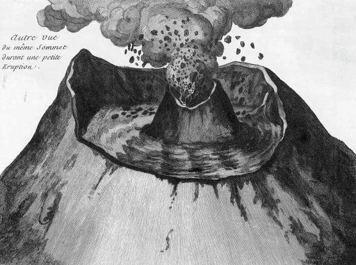 Framed Print : French Illus Mt Vesuvius Summit Erupting Framed Print : French Illus Mt Vesuvius Summit Erupting