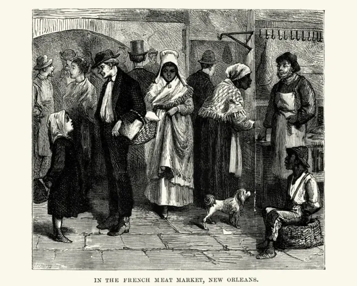 Framed Print : French Meat Market, New Orleans, 19th Century