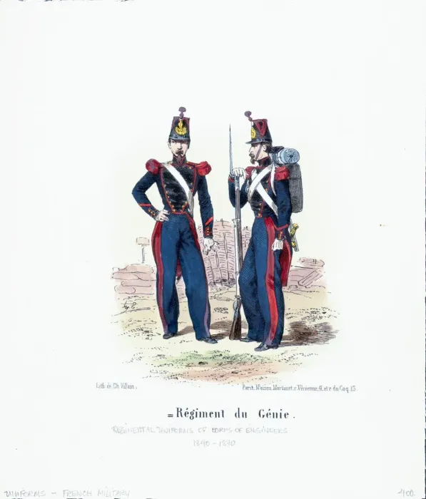 Framed Print : French Military Uniform, Engineer Corps Framed Print : French Military Uniform, Engineer Corps