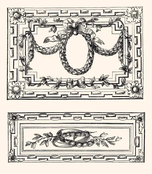 Framed Print : FRENCH ORNAMENT FOR MARQUETRY : LOUIS XVI STYLE, DESIGN ELEMENT -XXXL with lots of Framed Print : FRENCH ORNAMENT FOR MARQUETRY : LOUIS XVI STYLE, DESIGN ELEMENT -XXXL with lots of
