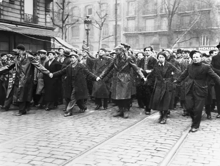 Framed Print : French Radicals Demonstrating