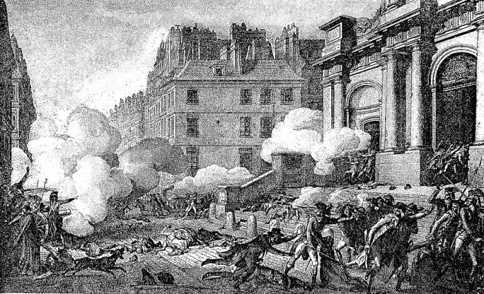 Framed Print : French Revolution, Conclusion of the Convention, Fight at the Church of St. Roch on 5 October 1795, Paris, France, Historic, digital reproduction of an original 19th-century artwork Framed Print : French Revolution, Conclusion of the Convention, Fight at the Church of St. Roch on 5 October 1795, Paris, France, Historic, digital reproduction of an original 19th-century artwork