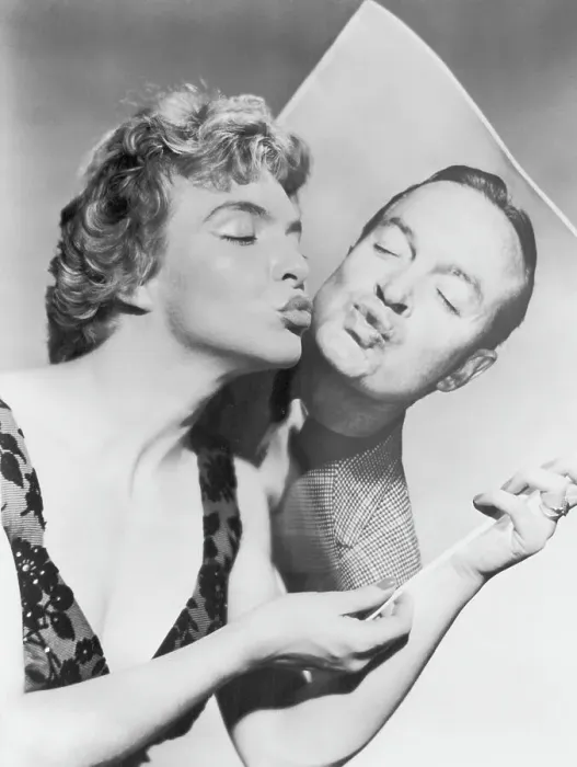 Framed Print : French Singer Line Renaud Kissing Photo of Bob Hope Framed Print : French Singer Line Renaud Kissing Photo of Bob Hope