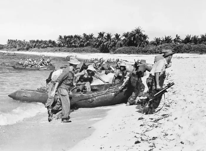 Framed Print : French Soldiers Coming Ashore Framed Print : French Soldiers Coming Ashore