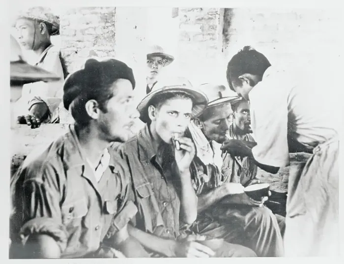 Framed Print : French Soldiers in Indo China Smoking in Huddle Framed Print : French Soldiers in Indo China Smoking in Huddle