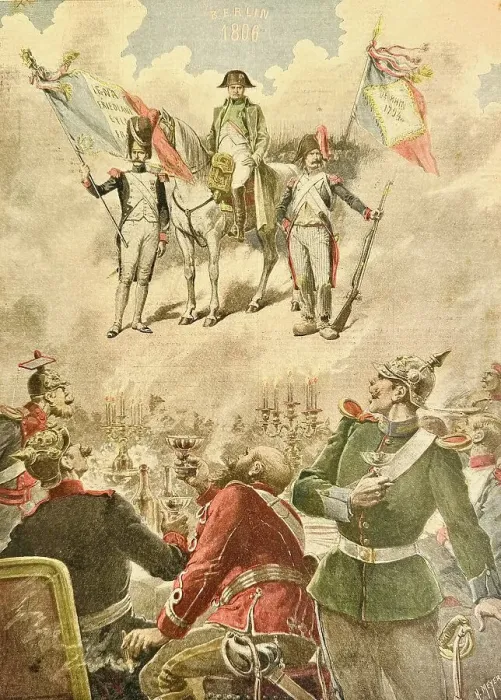 Framed Print : French soldiers reminding Napoleon Bonaparte 1806, we had your River Rhine Framed Print : French soldiers reminding Napoleon Bonaparte 1806, we had your River Rhine