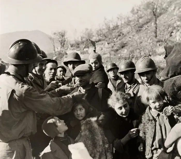 Framed Print : French Soldiers Welcome Italians At Acquafondata Framed Print : French Soldiers Welcome Italians At Acquafondata