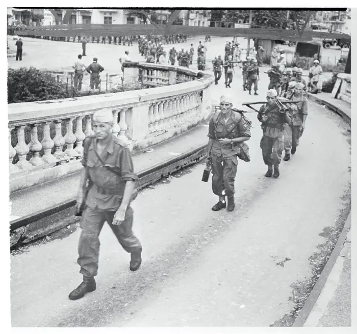 Framed Print : French Troops Withdraw from Hanoi Framed Print : French Troops Withdraw from Hanoi