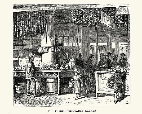 French Vegetable Market, New Orleans, 19th Century