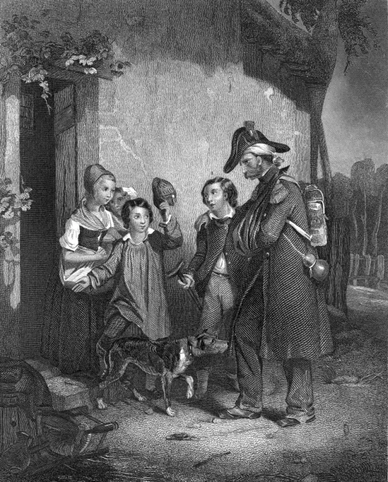 Framed Print : French War Veteran Returns To Family Framed Print : French War Veteran Returns To Family
