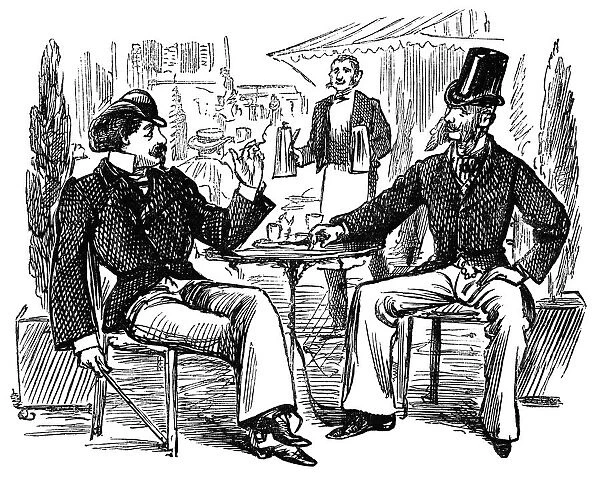 Frenchmen at a 19th century cafe